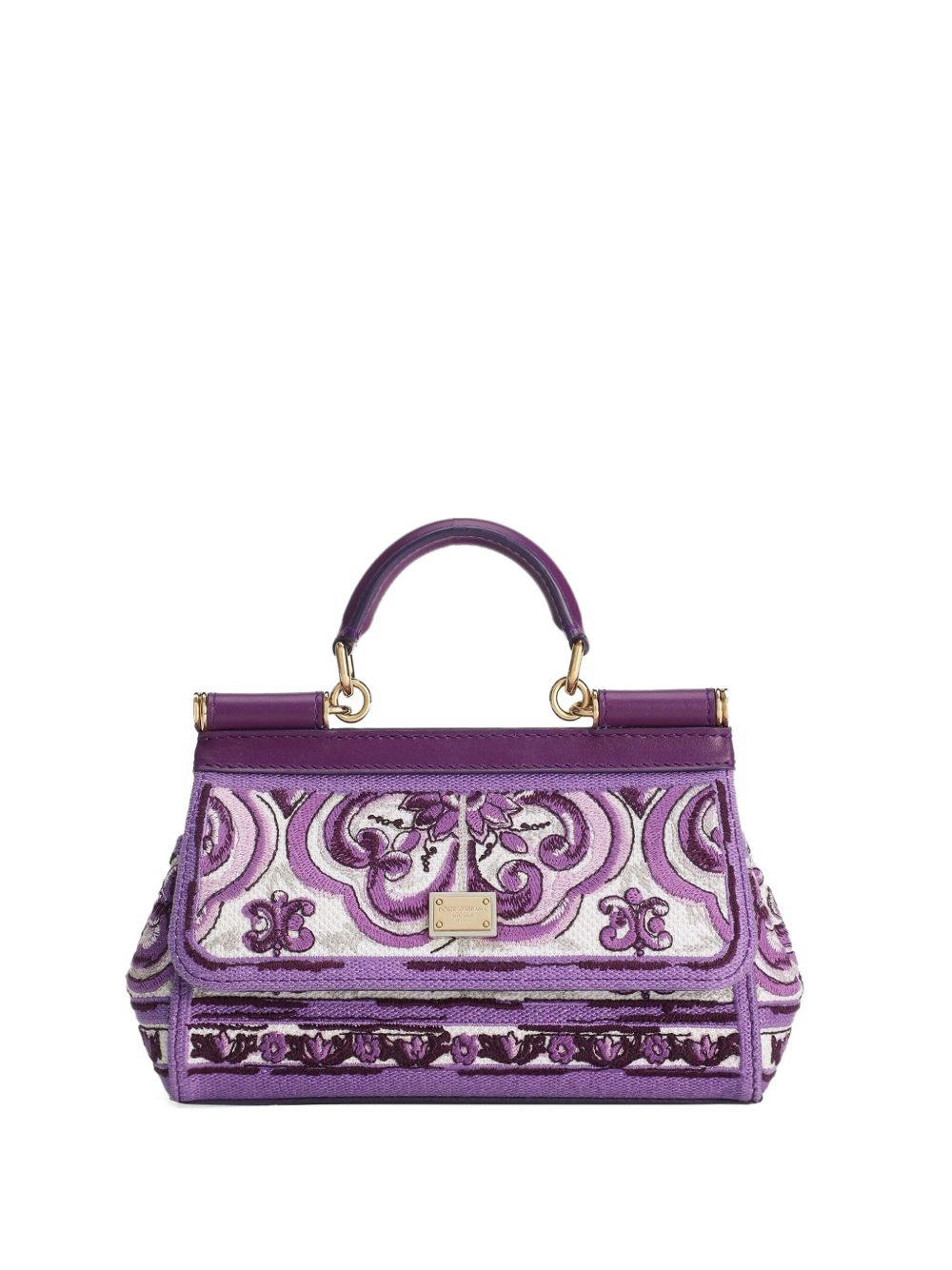 Dolce & Gabbana Majolica Print Sicily Small Leather Handbag