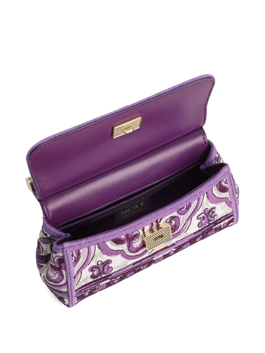 Dolce & Gabbana Majolica Print Sicily Small Leather Handbag