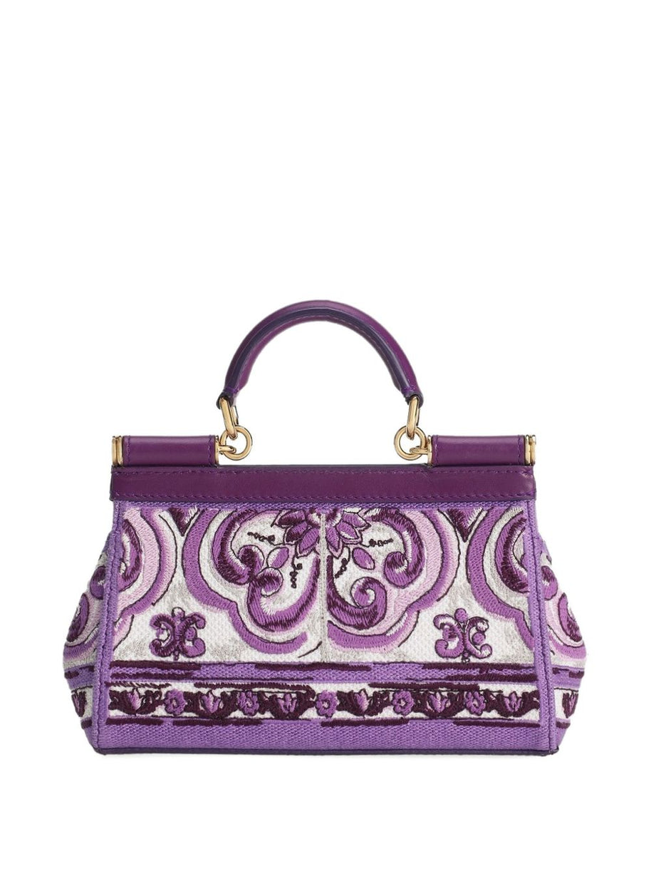 Dolce & Gabbana Majolica Print Sicily Small Leather Handbag