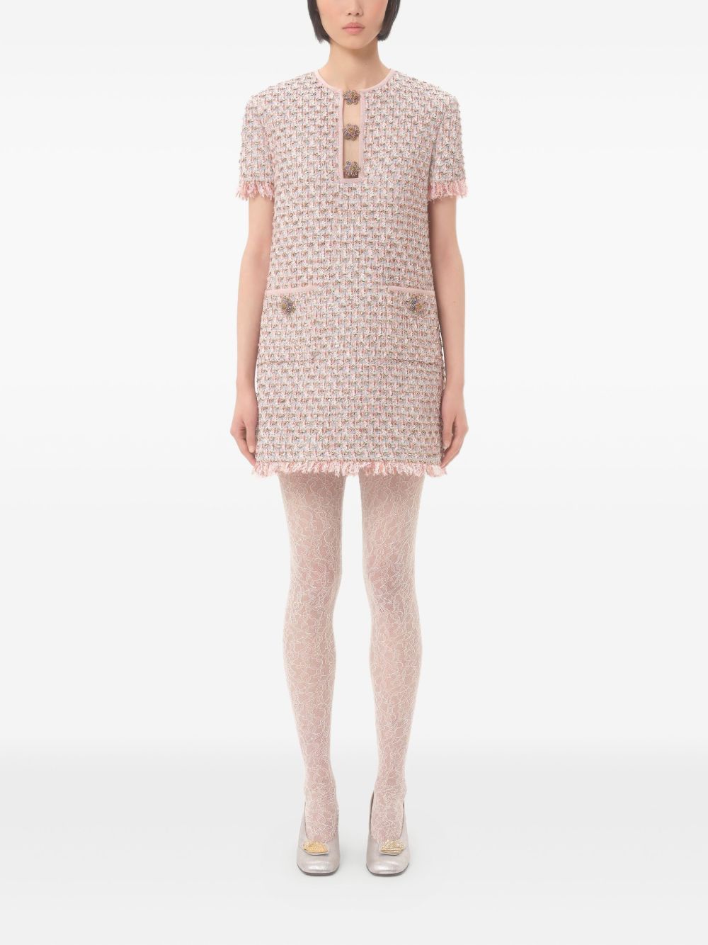 Valentino Tweed Short Dress - MultiColour