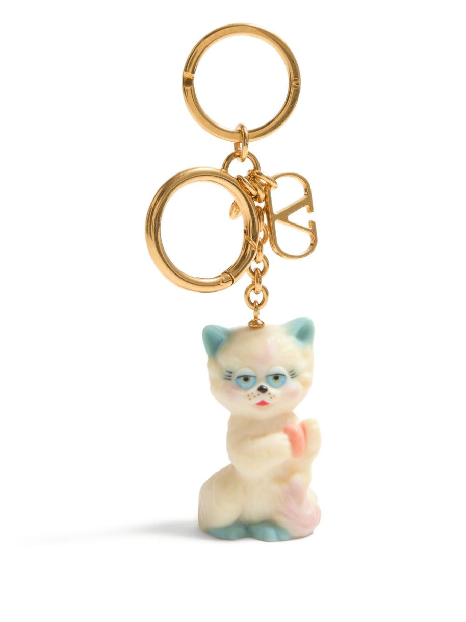 Valentino Garavani Le Chat De La Maison Keyring - Golden
