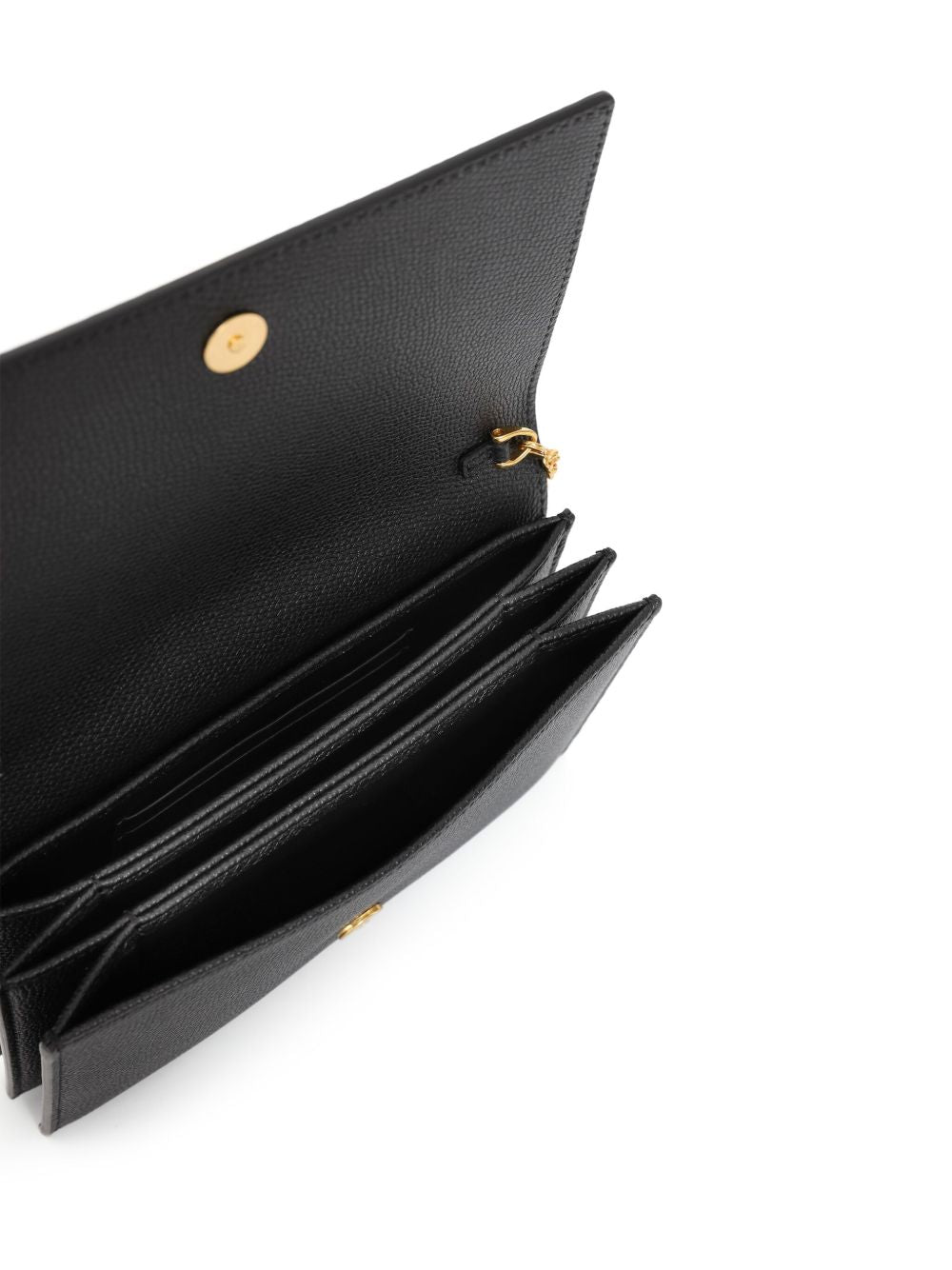 Valentino Garavani VLogo Signature Leather Wallet On Chain - Black