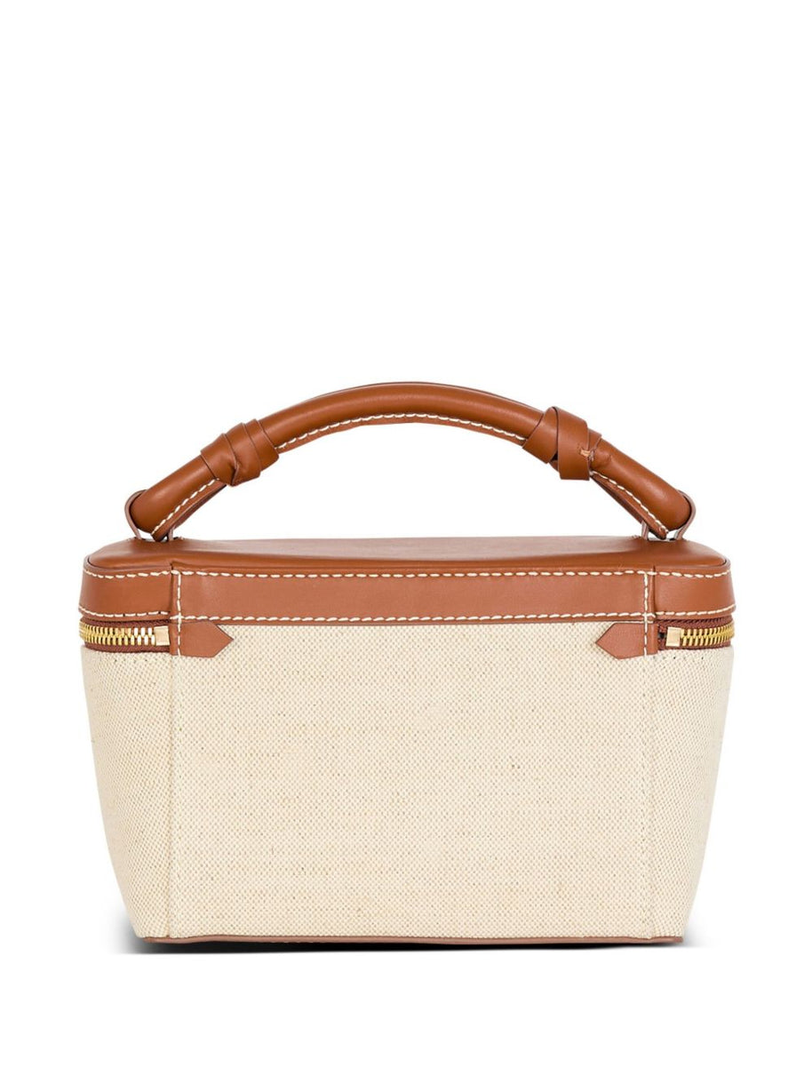 Balmain B-Army Canvas Vanity Case - Leather Brown