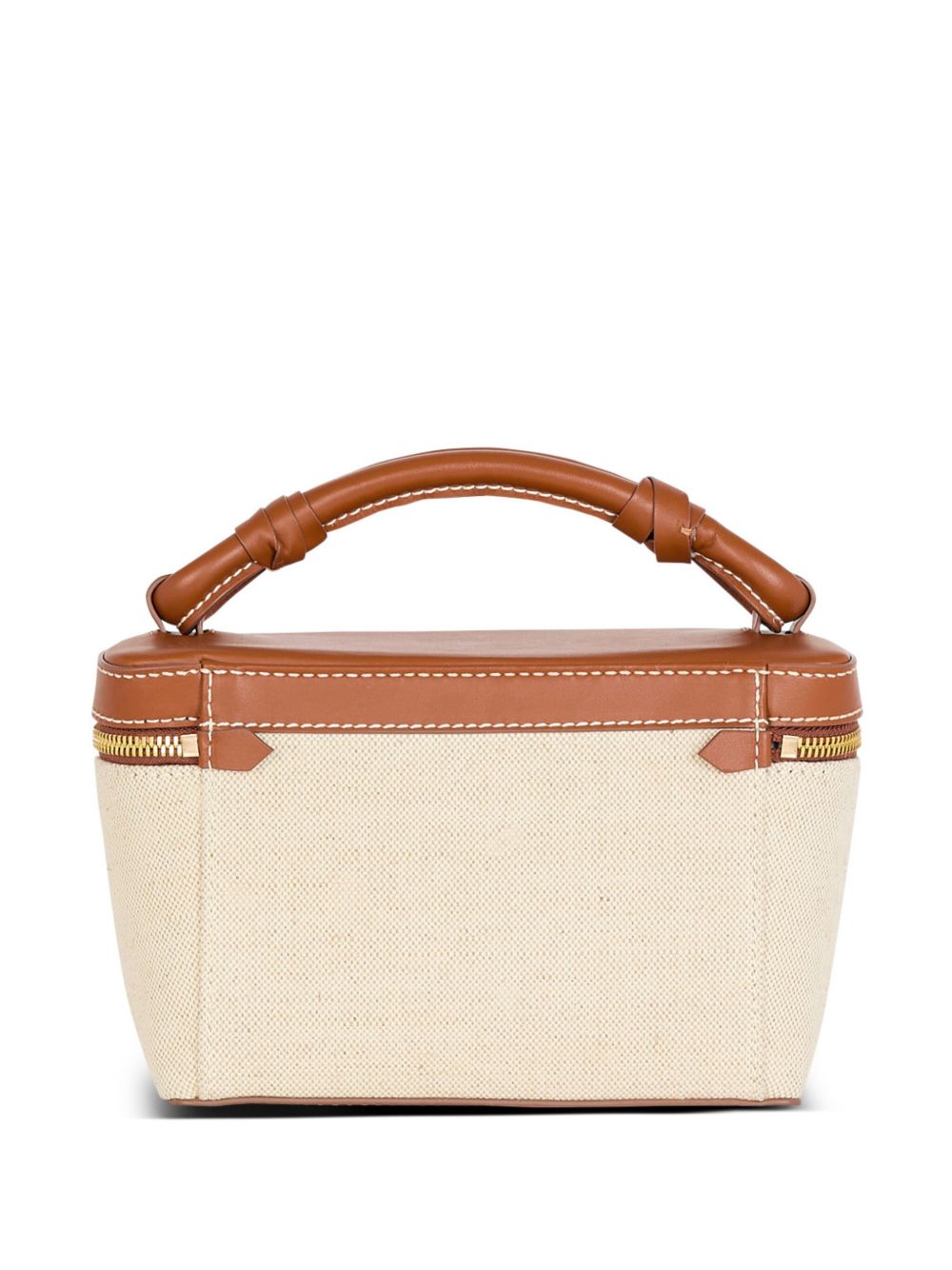Balmain B-Army Canvas Vanity Case - Leather Brown