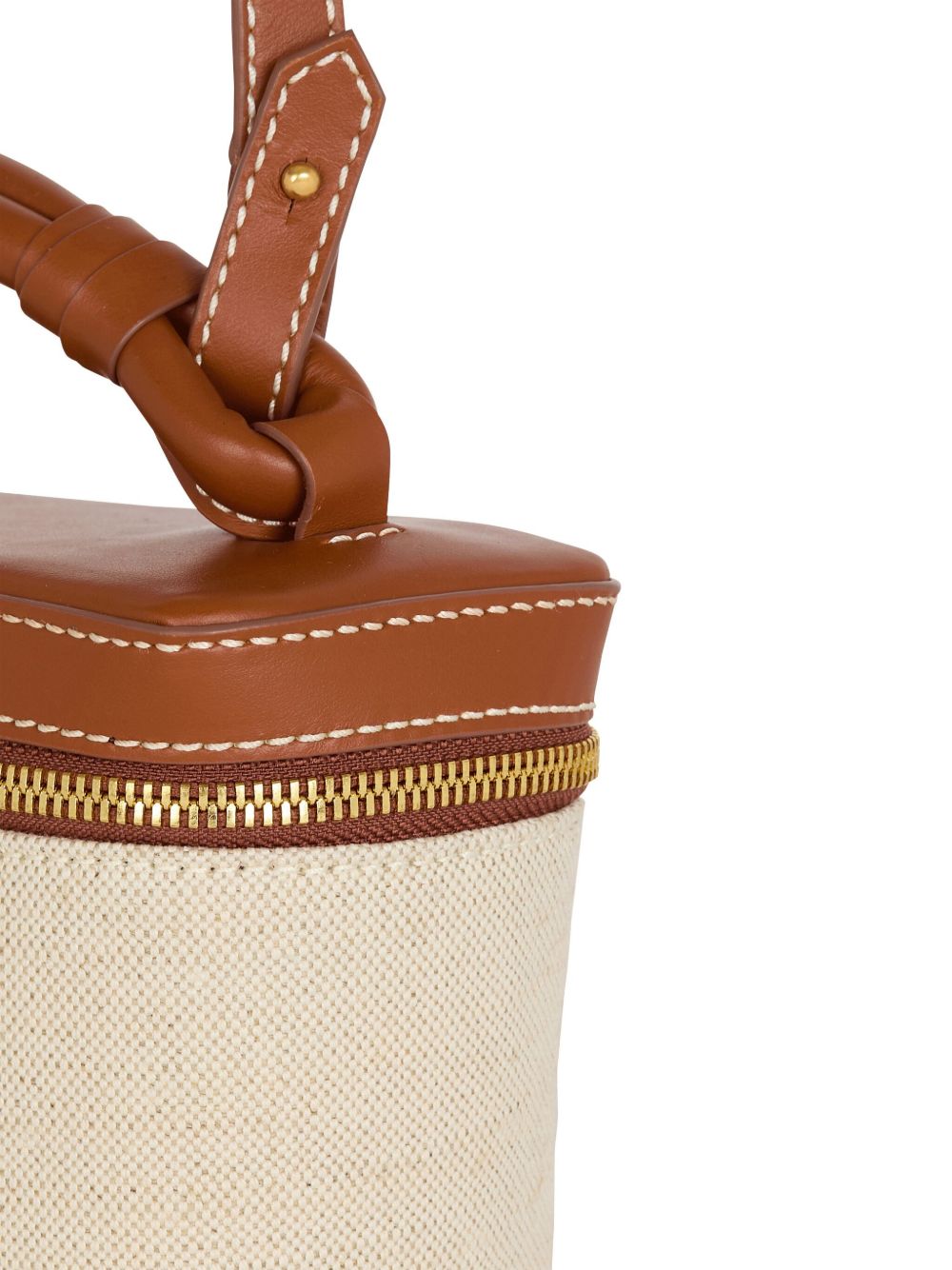 Balmain B-Army Canvas Vanity Case - Leather Brown