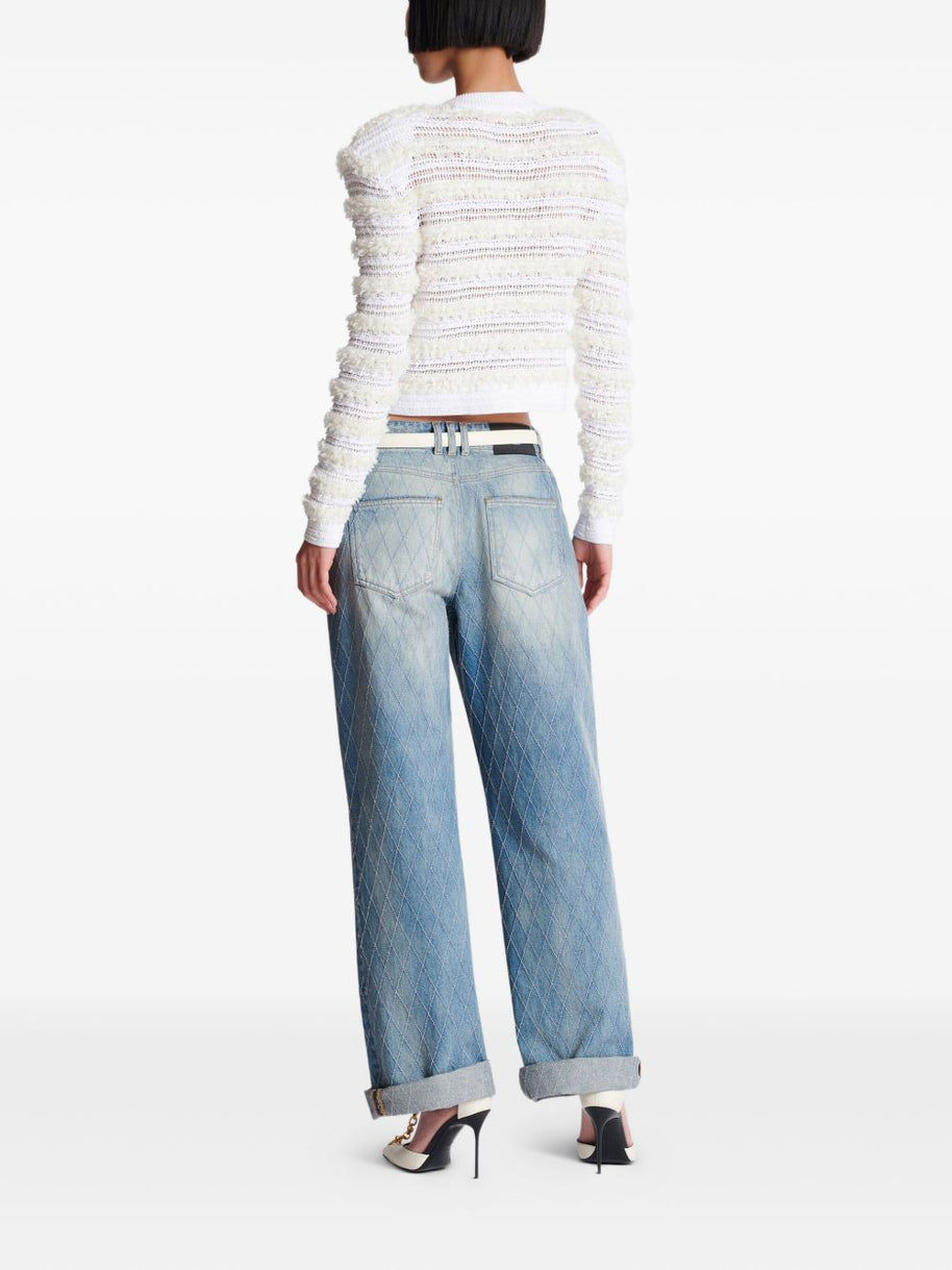 Balmain Tweed Cardigan - White