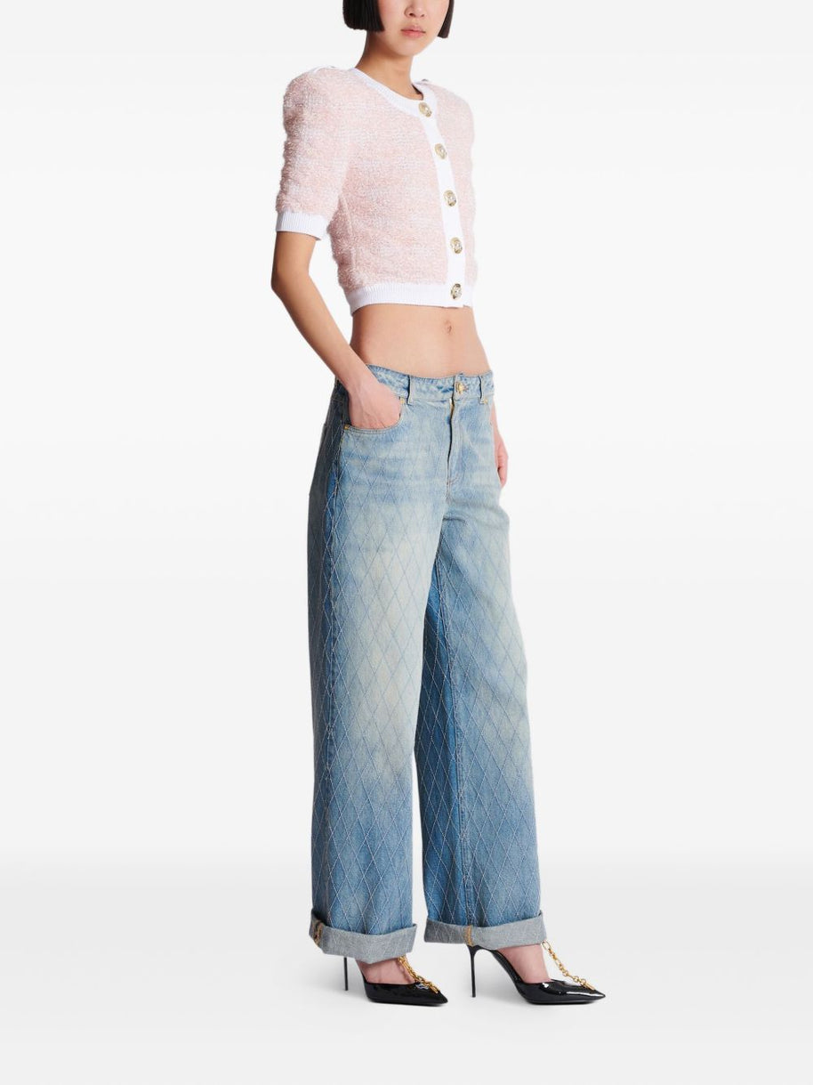 Balmain Tweed Cardigan - Pink