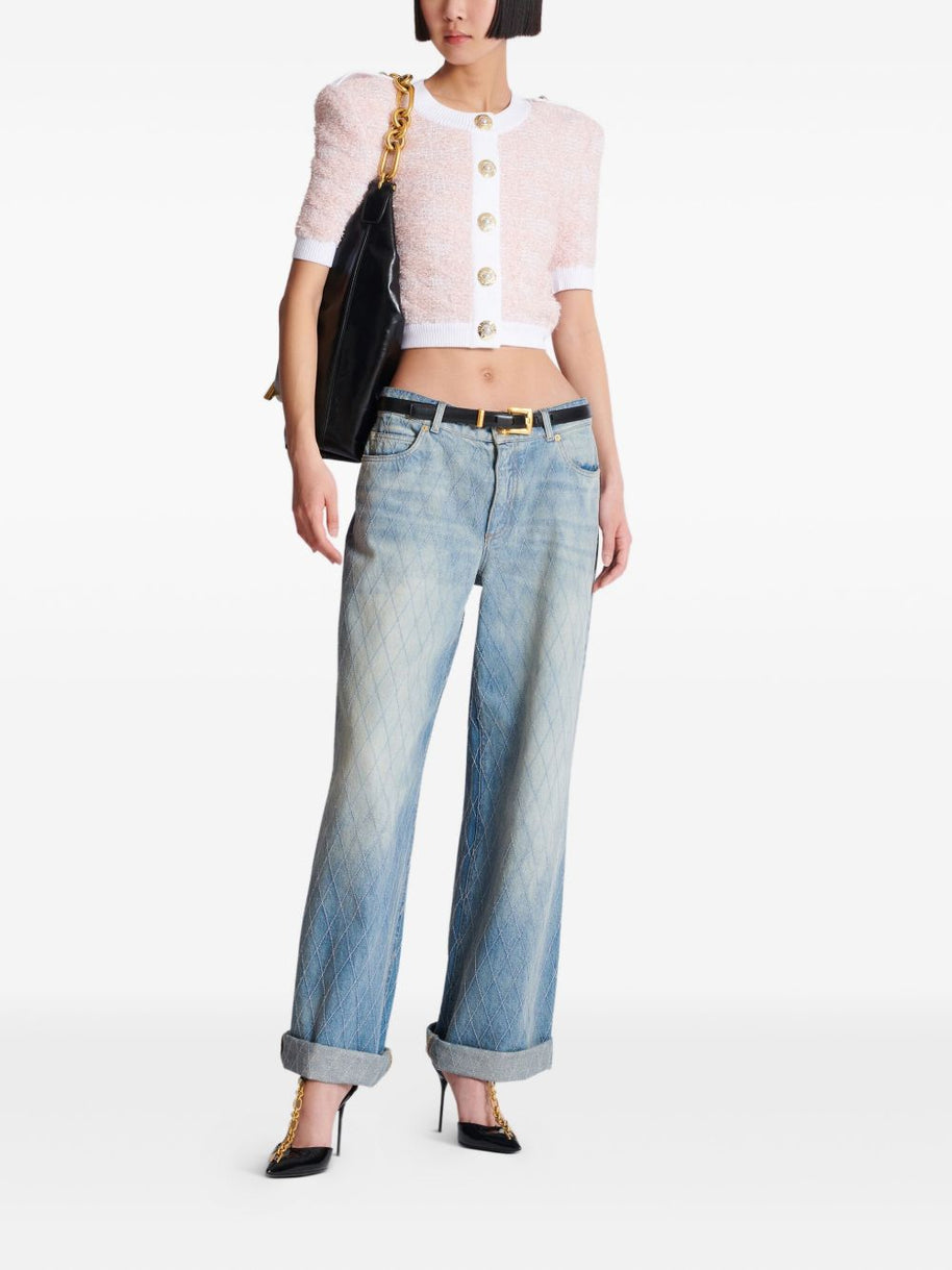 Balmain Tweed Cardigan - Pink