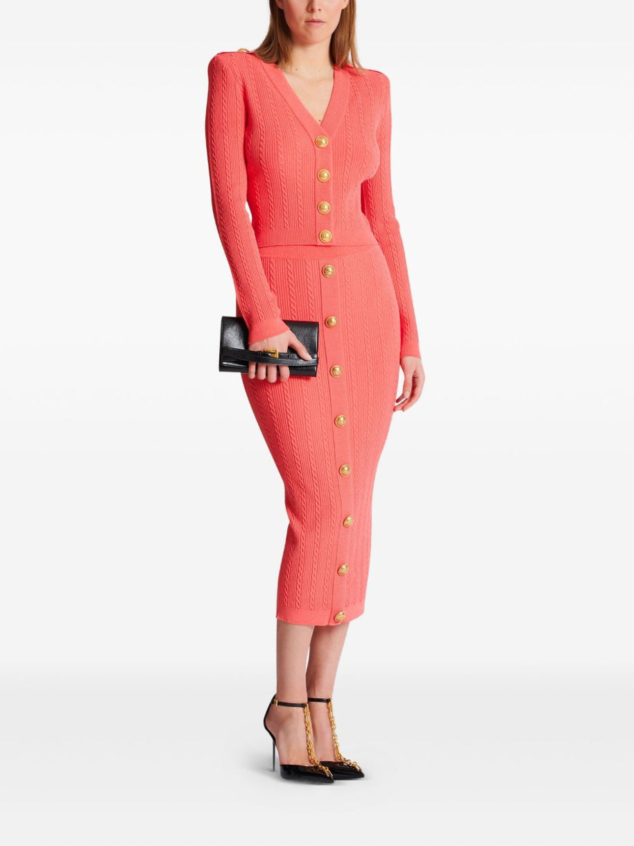 Balmain V-necked Cardigan - Orange