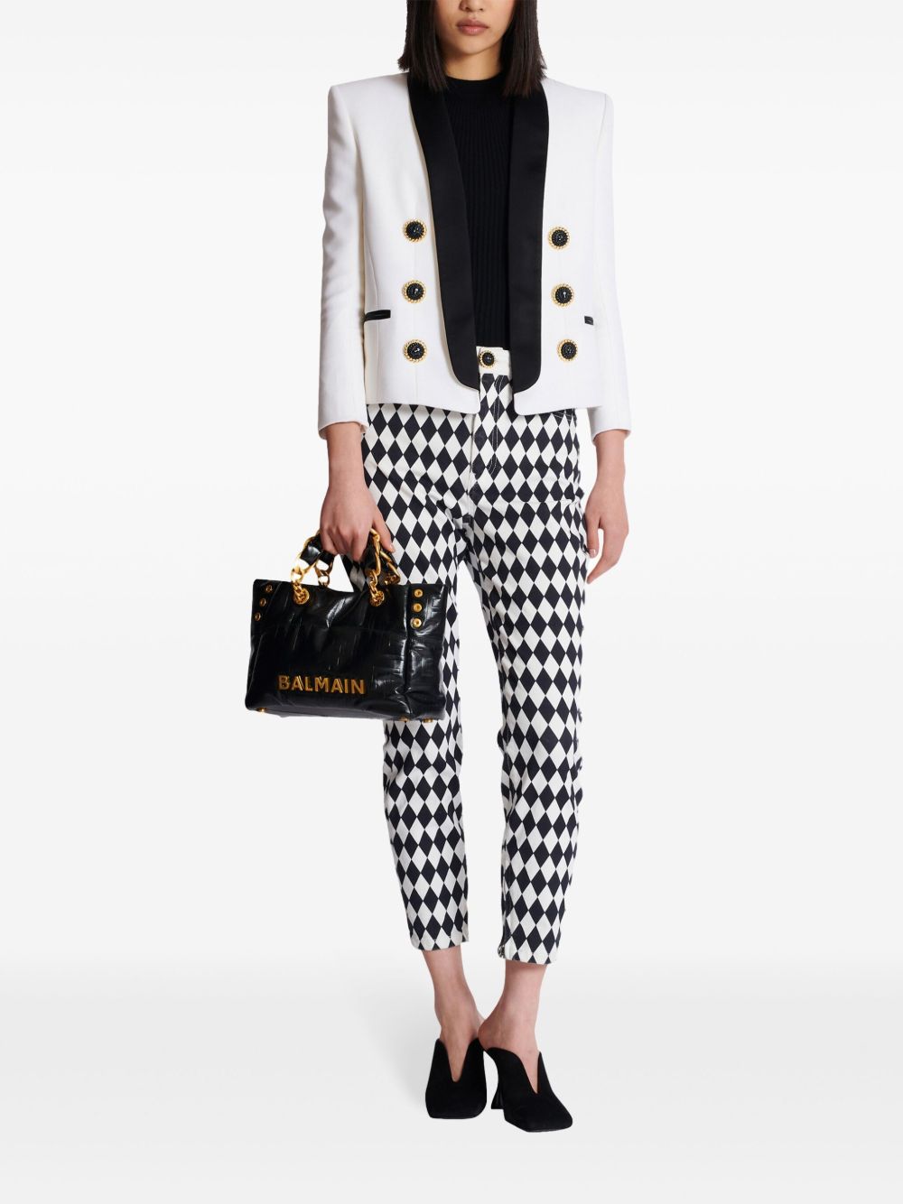 Balmain Leather Shopper Bag - Black