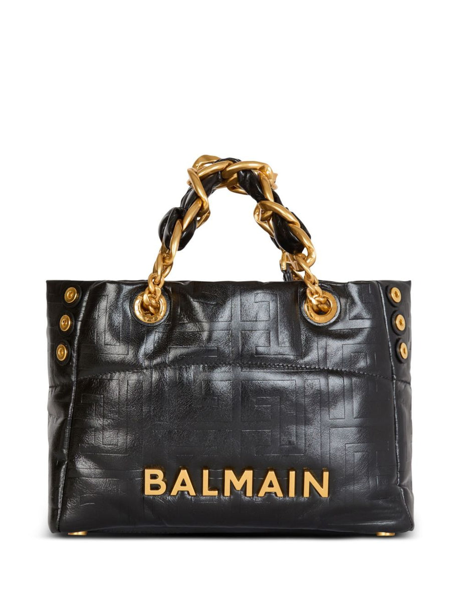 Balmain Leather Shopper Bag - Black