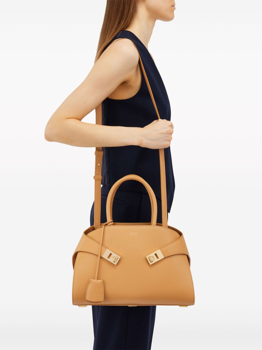 Ferragamo Hug Small Leather Tote Bag