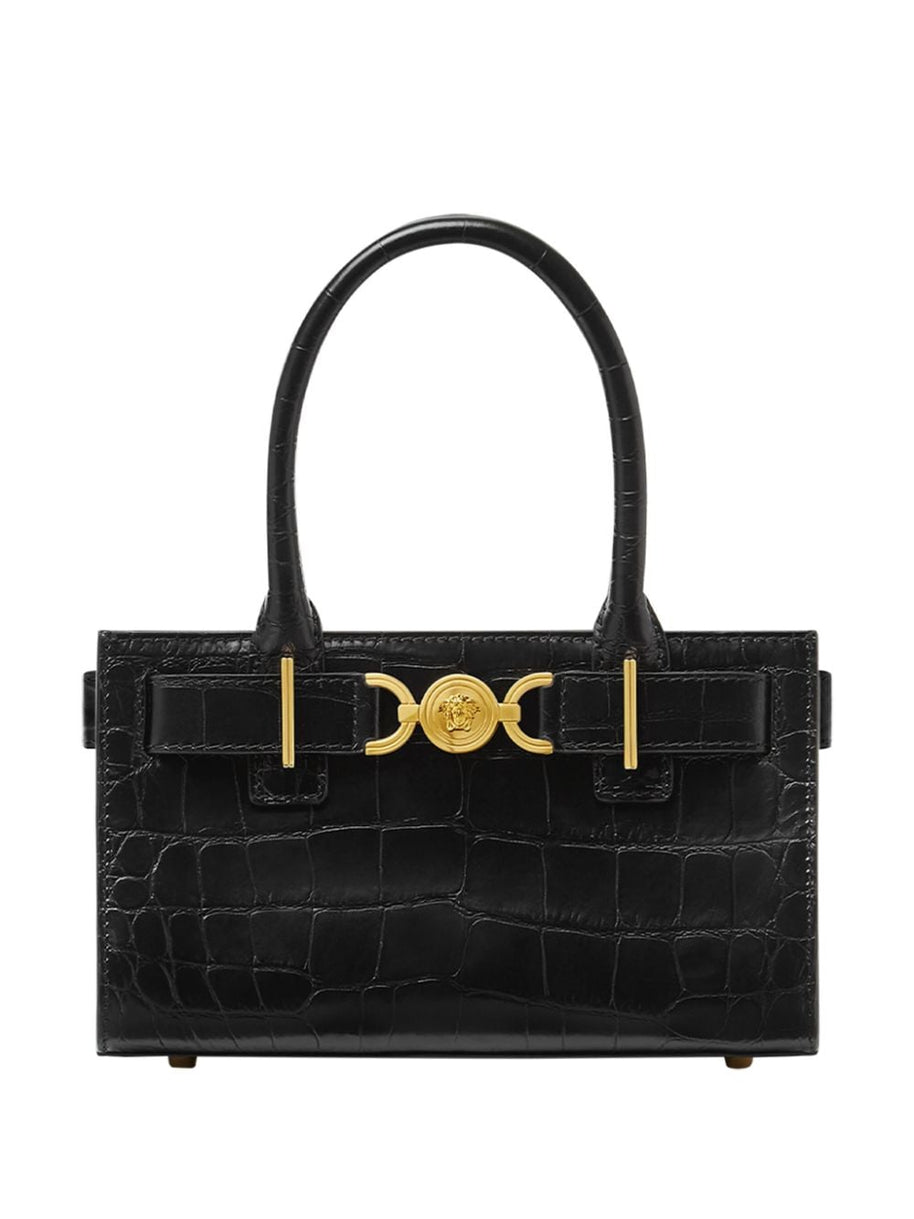 Versace La Medusa '95 Small Leather Tote - Black