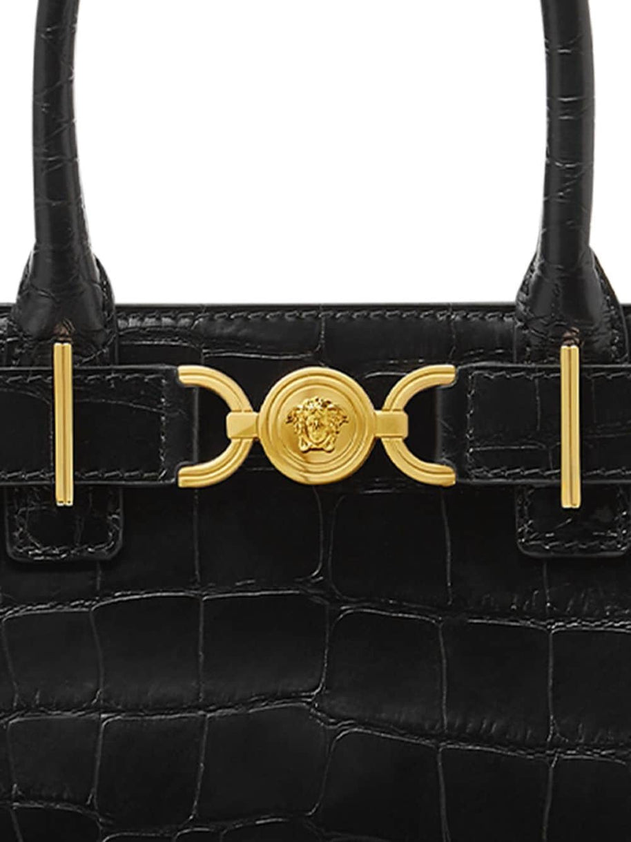 Versace La Medusa '95 Small Leather Tote - Black
