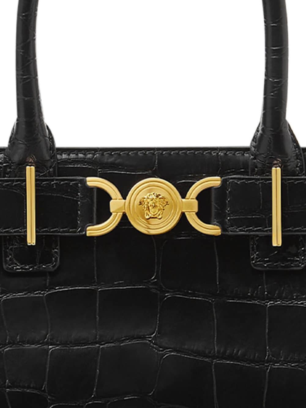 Versace La Medusa '95 Small Leather Tote - Black
