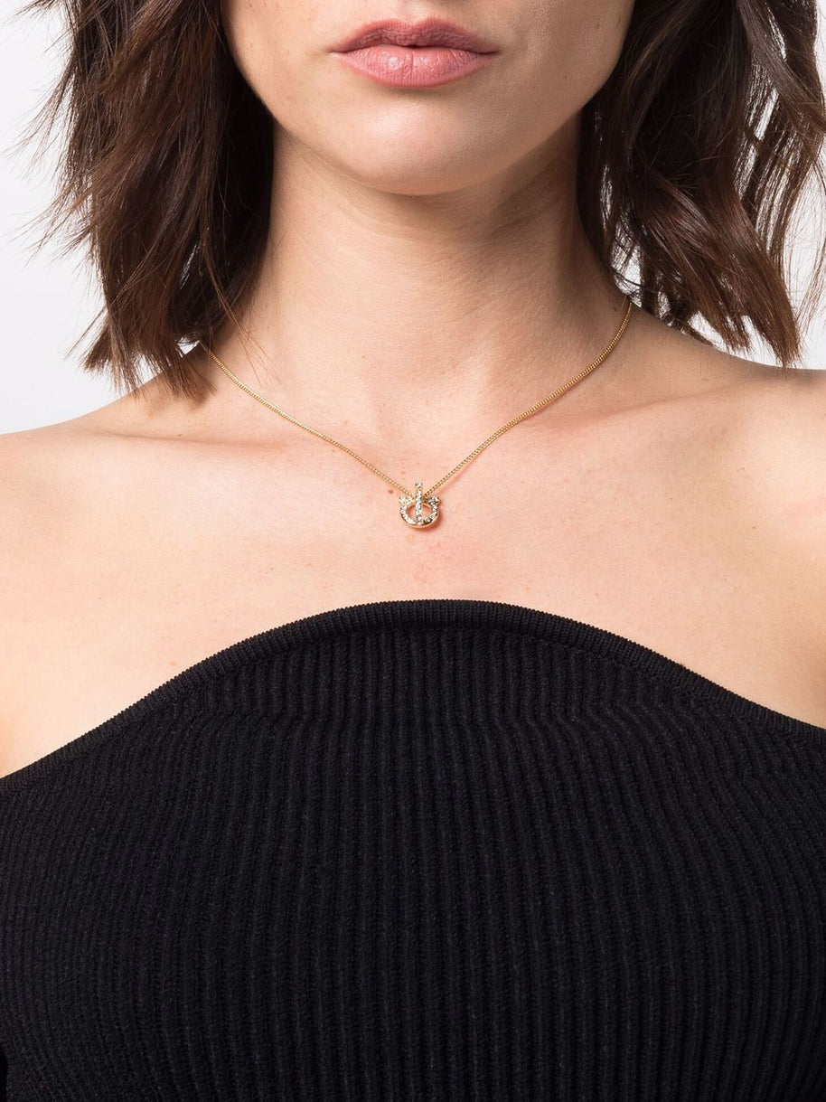 Ferragamo Gancini Necklace With Crystals
