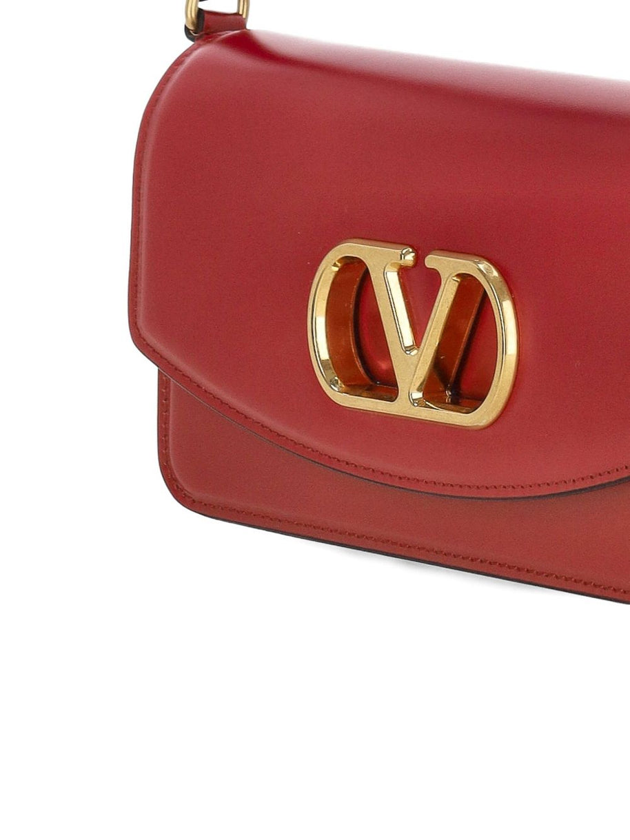 Valentino Garavani Vain Small Leather Clutch Bag - Red