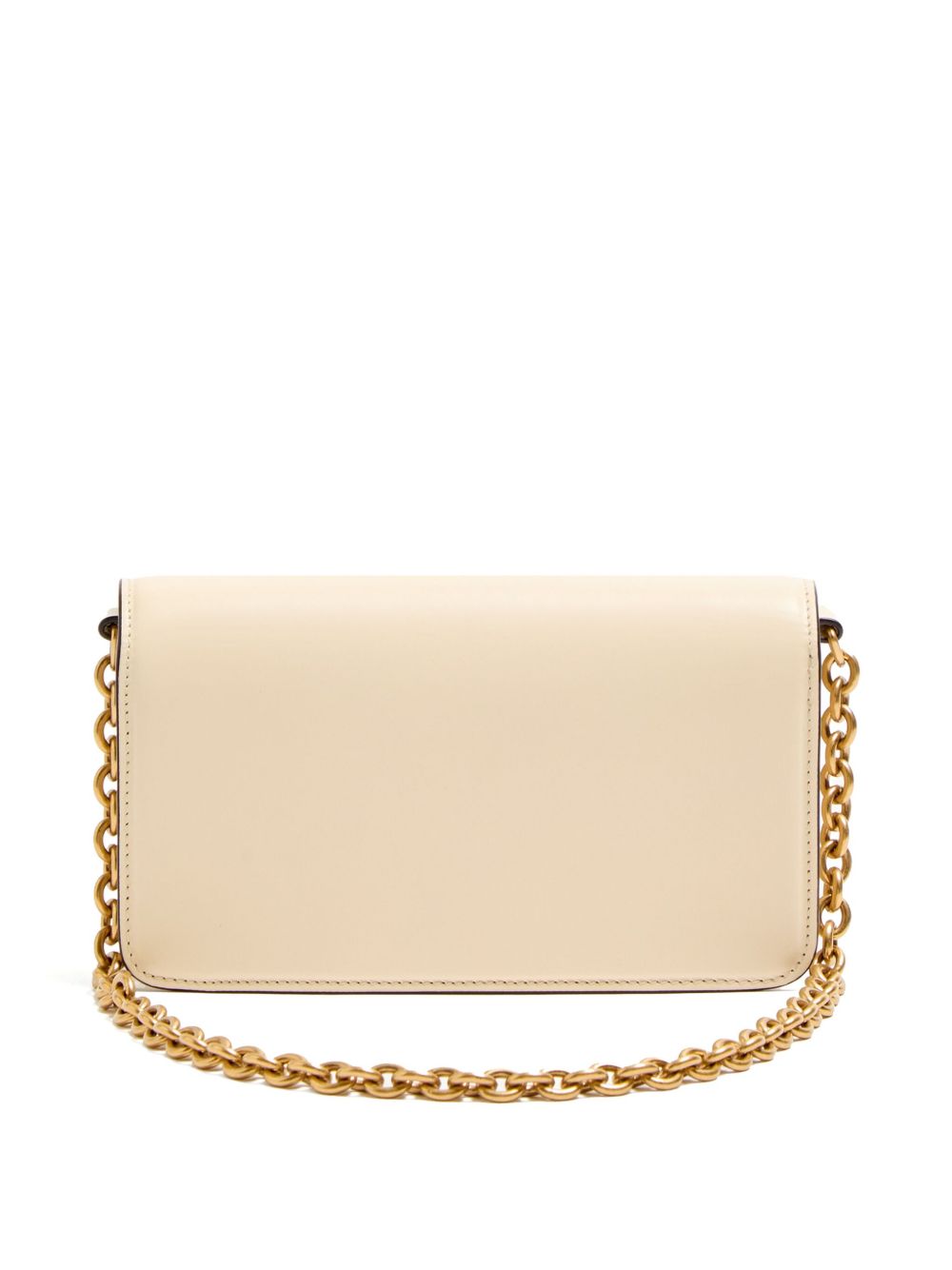 Valentino Garavani VLogo Signature Detail Vain Small Leather Clutch Bag - White