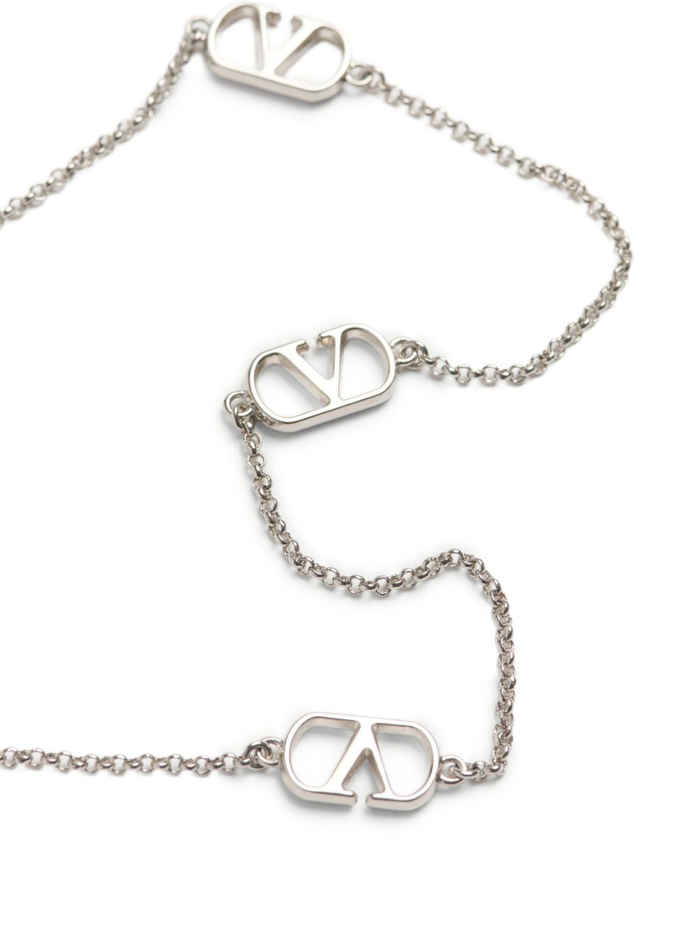 Valentino Garavani VLogo Signature Necklace With Swarowski Pearls - Silver