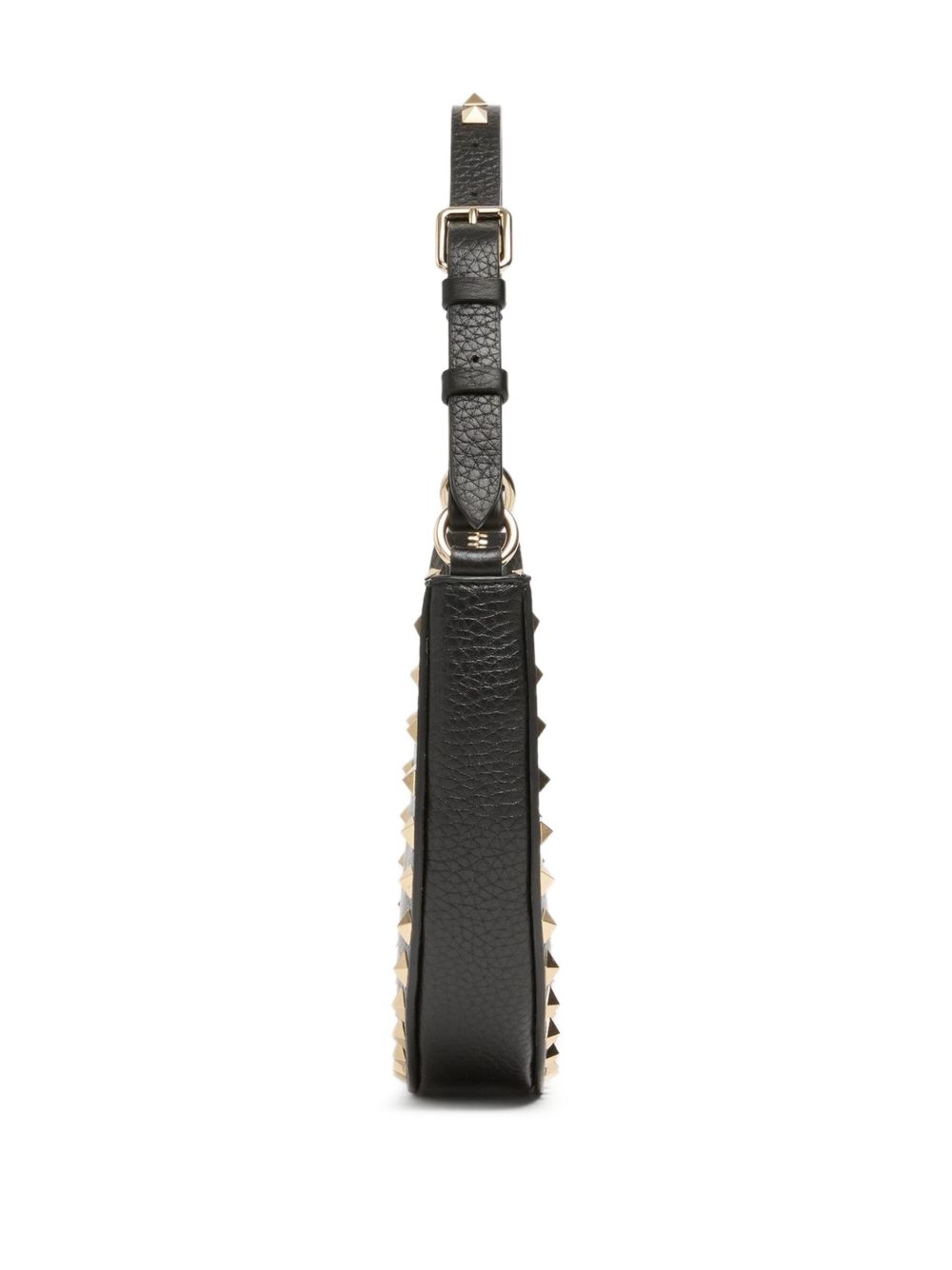Valentino Garavani Hobo Rockstud Leather Mini Bag - Black