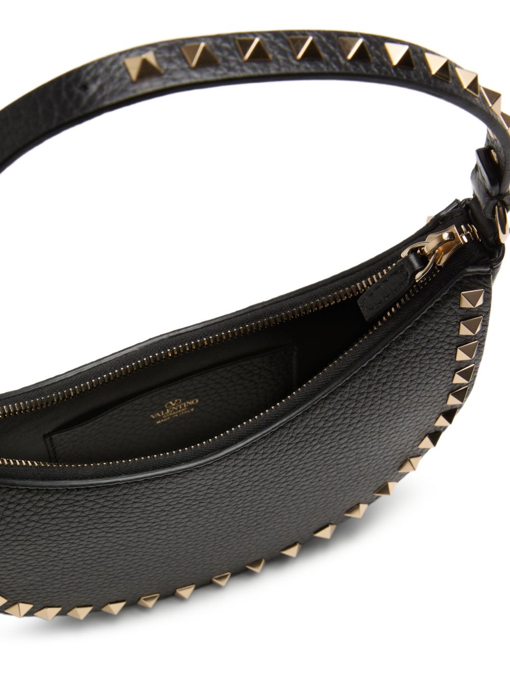 Valentino Garavani Hobo Rockstud Leather Mini Bag - Black