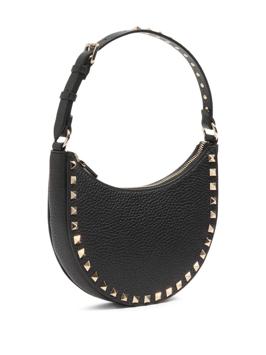 Valentino Garavani Hobo Rockstud Leather Mini Bag - Black