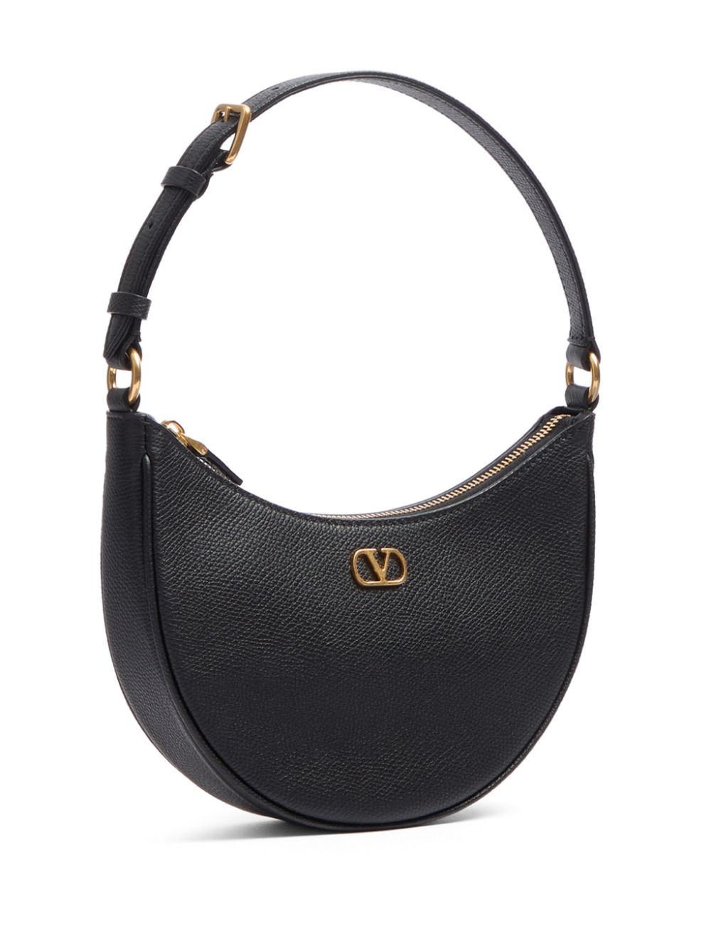 Valentino Garavani VLogo Signature Mini Leather Hobo Bag - Black