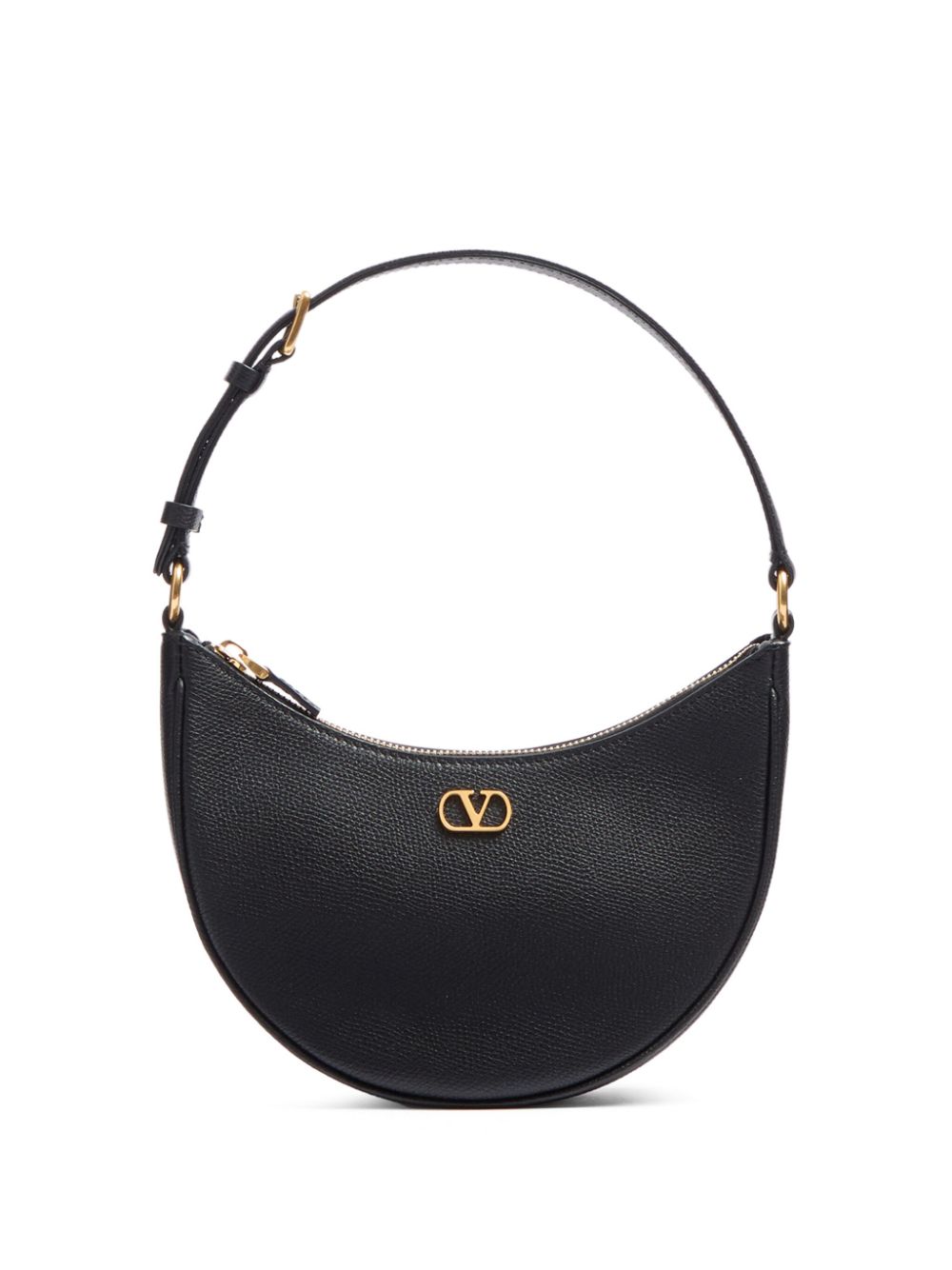 Valentino Garavani VLogo Signature Mini Leather Hobo Bag - Black