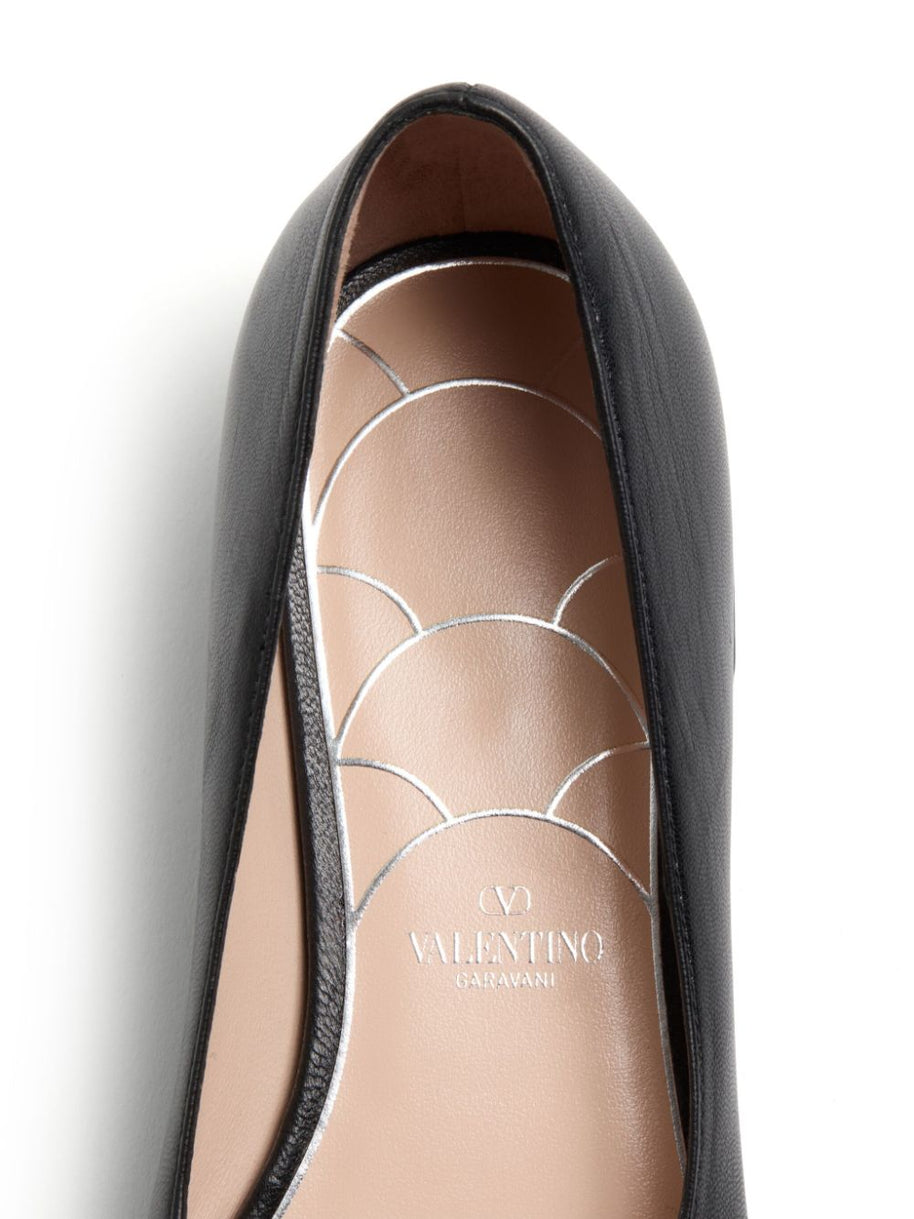 Valentino Garavani Preshoes Patent Leather Ballet Flats - Black