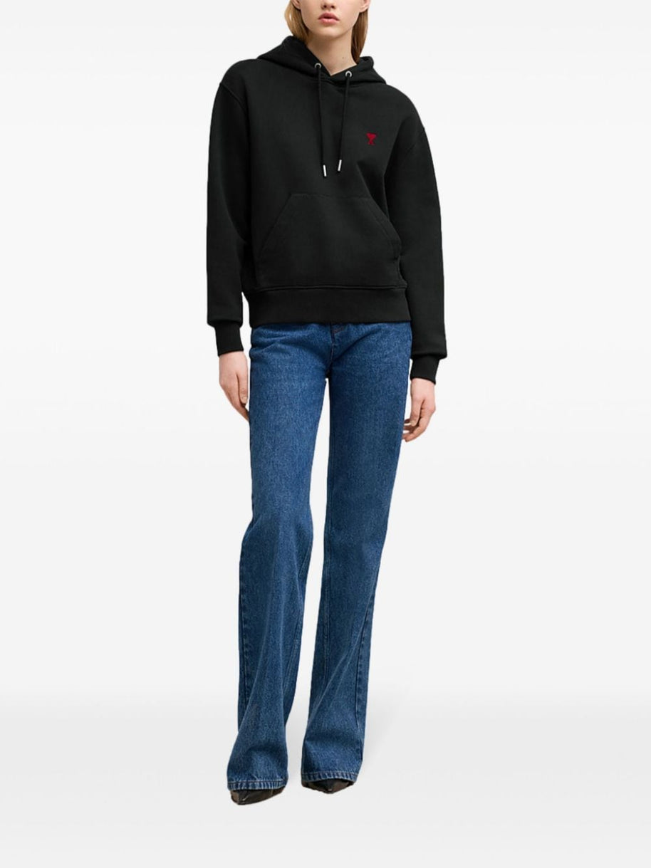 Ami Paris Ami De Coeur Cotton Hoodie Black