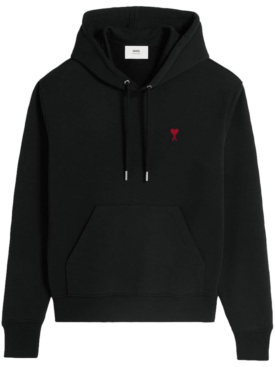 Ami Paris Ami De Coeur Cotton Hoodie Black