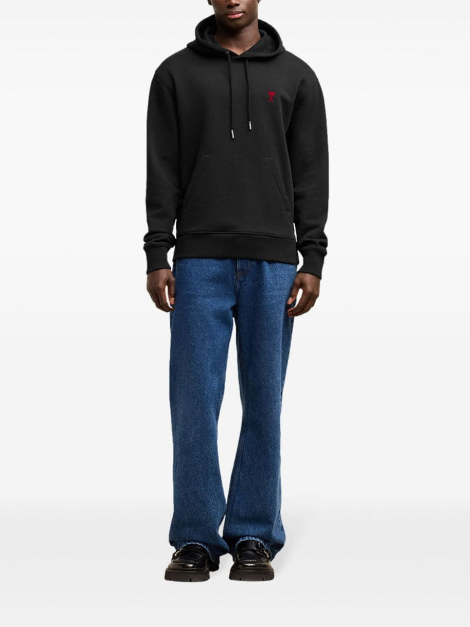 Ami Paris Ami De Coeur Cotton Hoodie Black