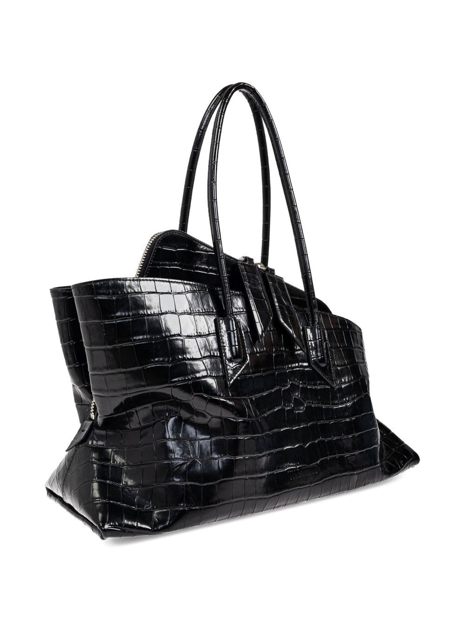 The Attico Crocodile-effect La Passeggiata Medium Leather Shoulder Bag