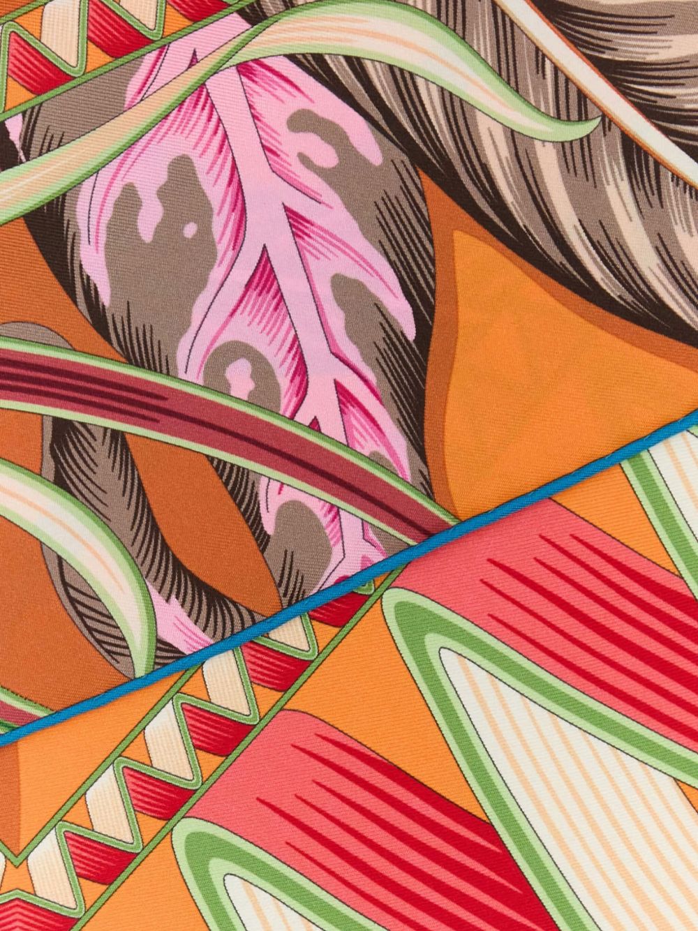 Ferragamo Printed Silk Scarf - Orange