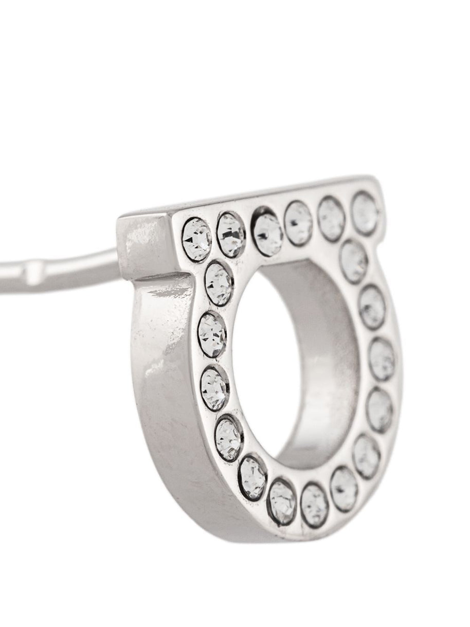 Ferragamo Gancini Crystal S Earrings - Silver