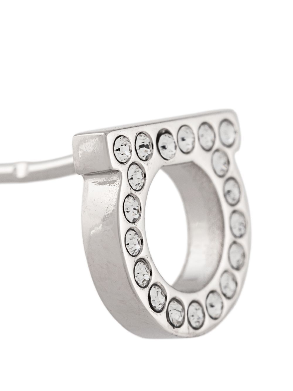 Ferragamo Gancini Crystal S Earrings - Silver