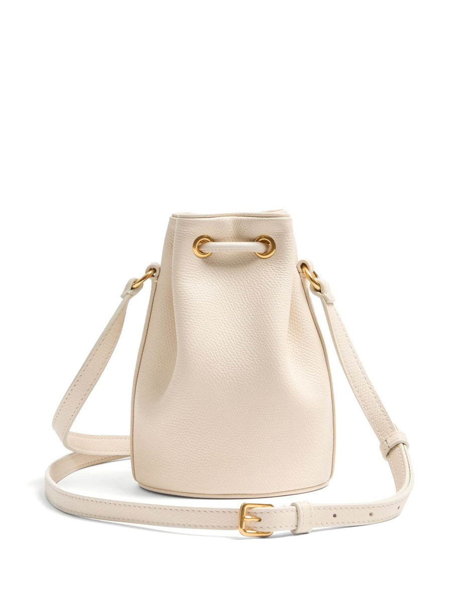 Valentino Garavani VLogo Signature Mini Leather Bucket Bag - Ivory