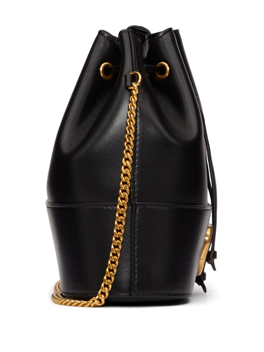 Valentino Garavani VLogo Signature Leather Mini Bag - Black