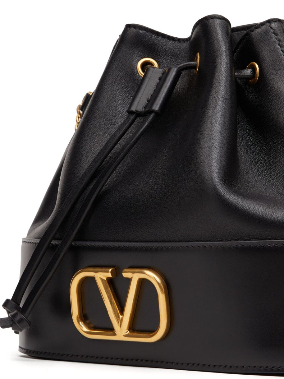 Valentino Garavani VLogo Signature Leather Mini Bag - Black
