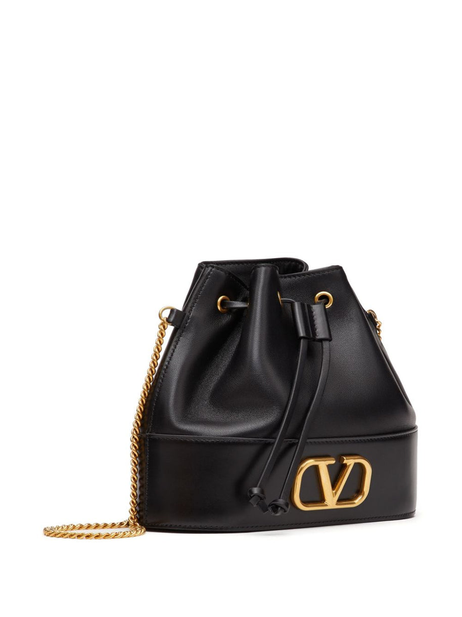 Valentino Garavani VLogo Signature Leather Mini Bag - Black