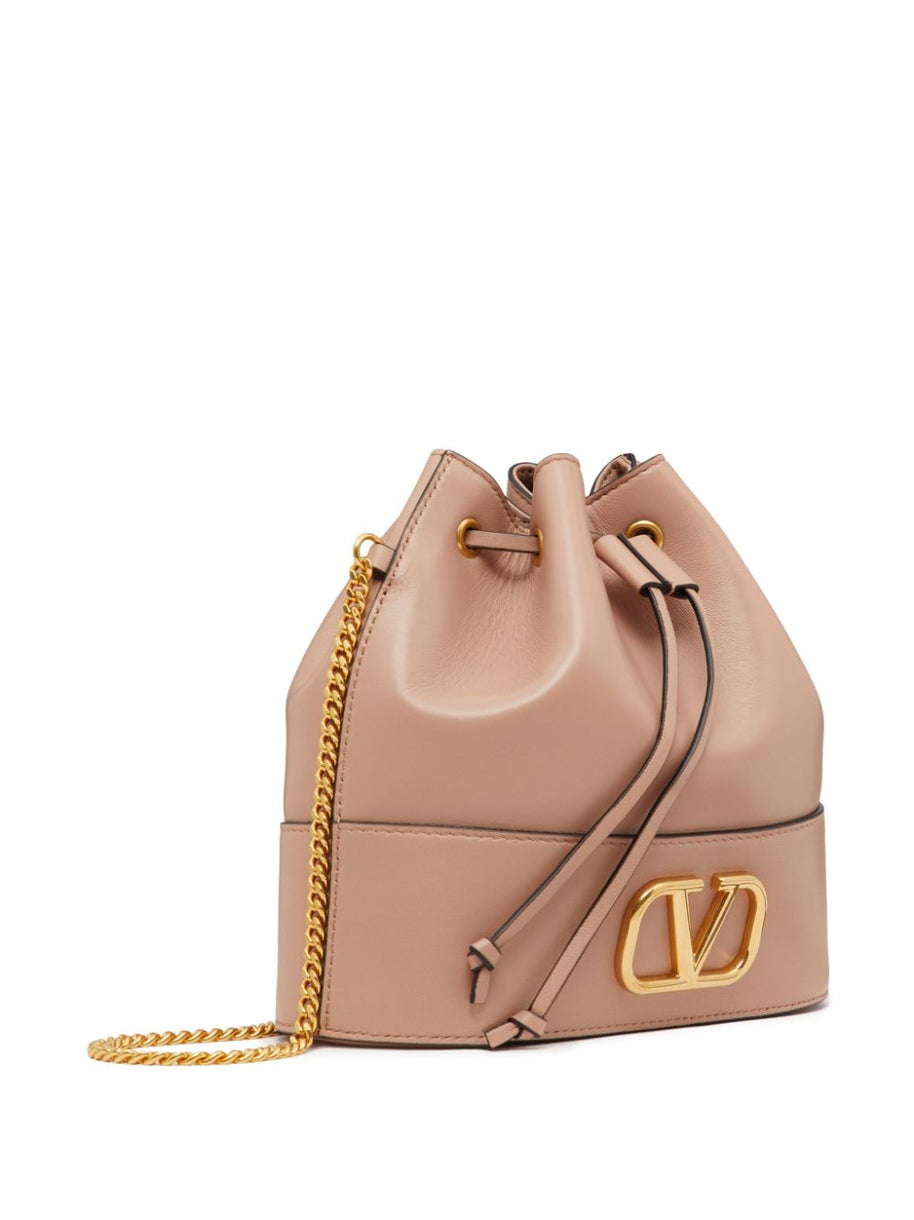 Valentino Garavani VLogo Signature Leather Mini Bucket Bag - Pink