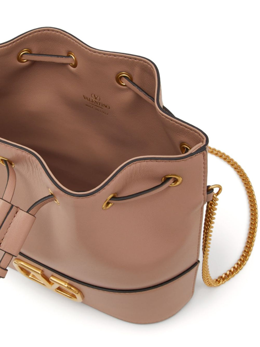 Valentino Garavani VLogo Signature Leather Mini Bucket Bag - Pink