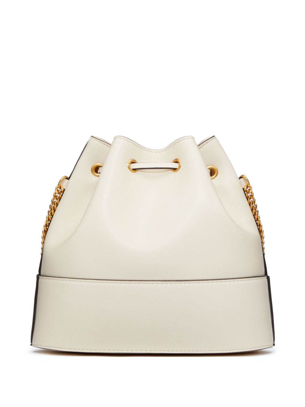 Valentino Garavani VLogo Signature Leather Mini Bucket Bag - Ivory