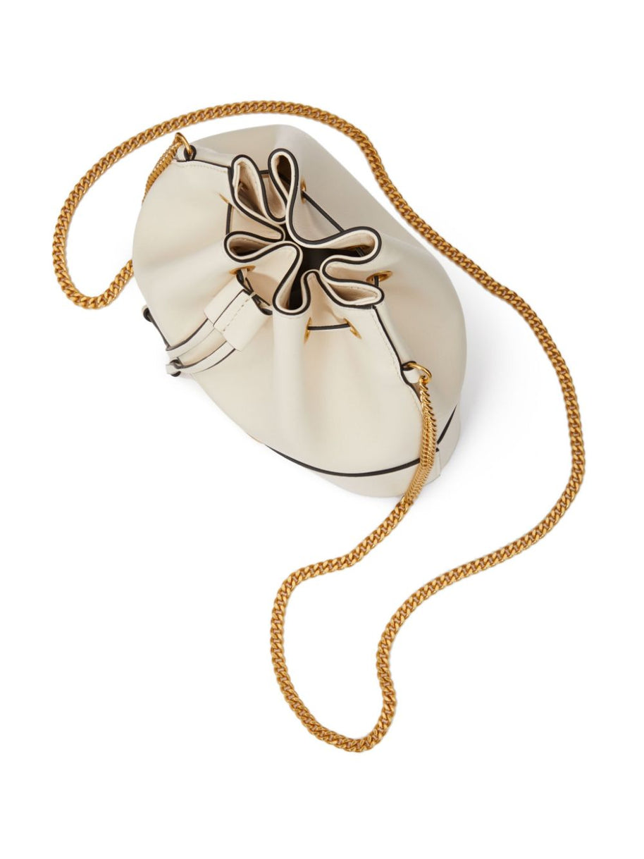 Valentino Garavani VLogo Signature Leather Mini Bucket Bag - Ivory
