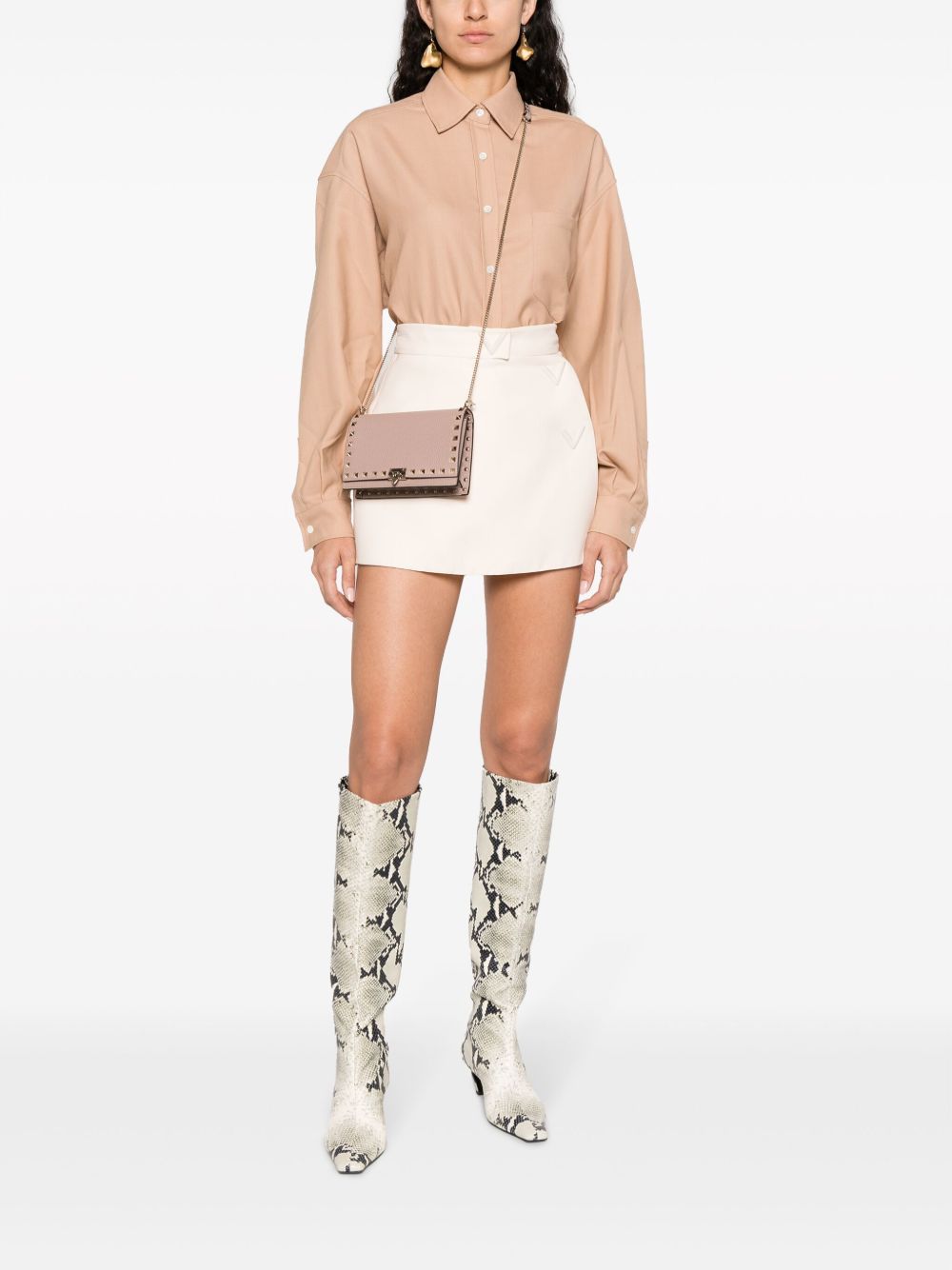 Valentino Garavani Rockstud Leather Mini Bag - Powder