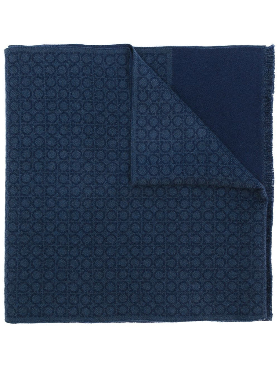 Ferragamo Gancini Wool Scarf - Blue