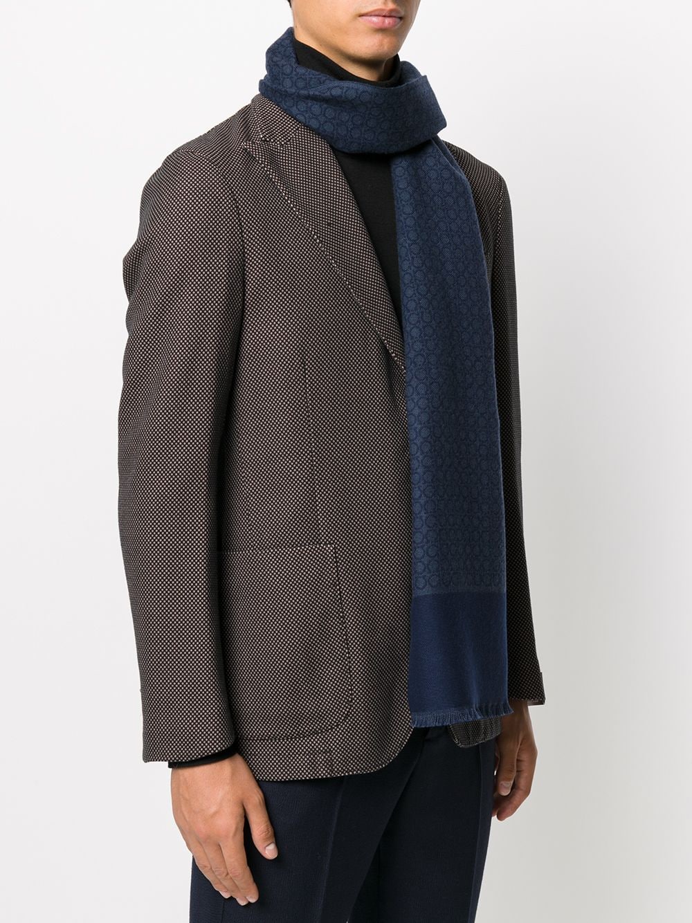 Ferragamo Gancini Wool Scarf - Blue