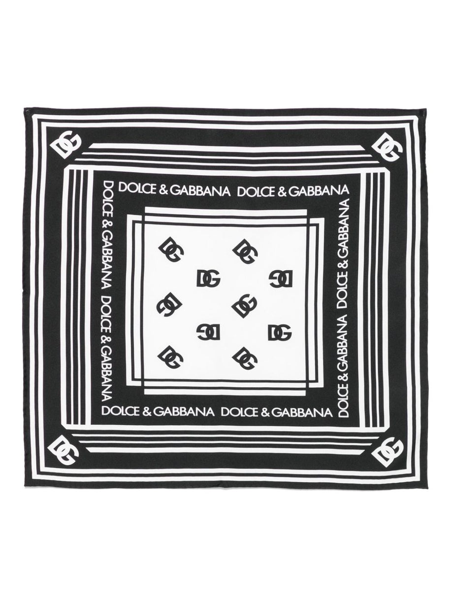 Dolce & Gabbana Logo-pattern Silk Scarf