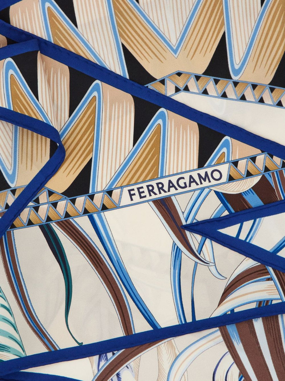 Ferragamo Printed Silk Scarf - Ivory