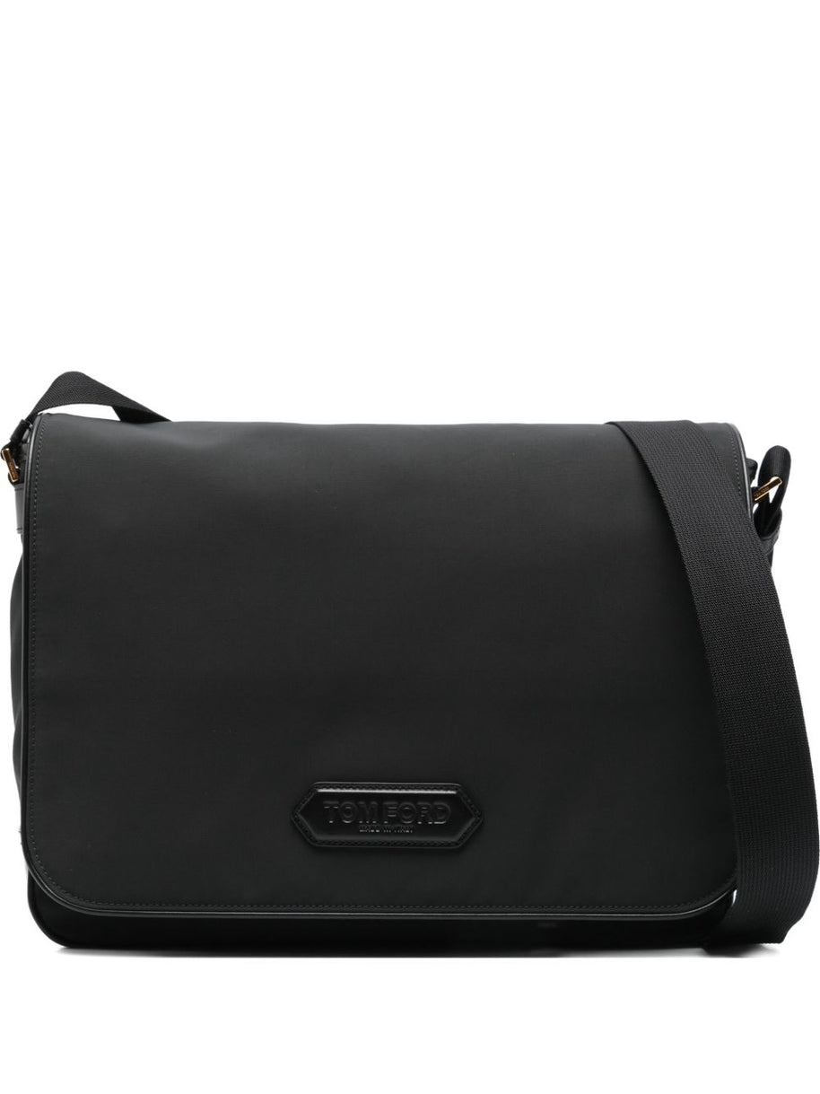 Tom Ford Recycled Nylon Large Messenger Bag - Black